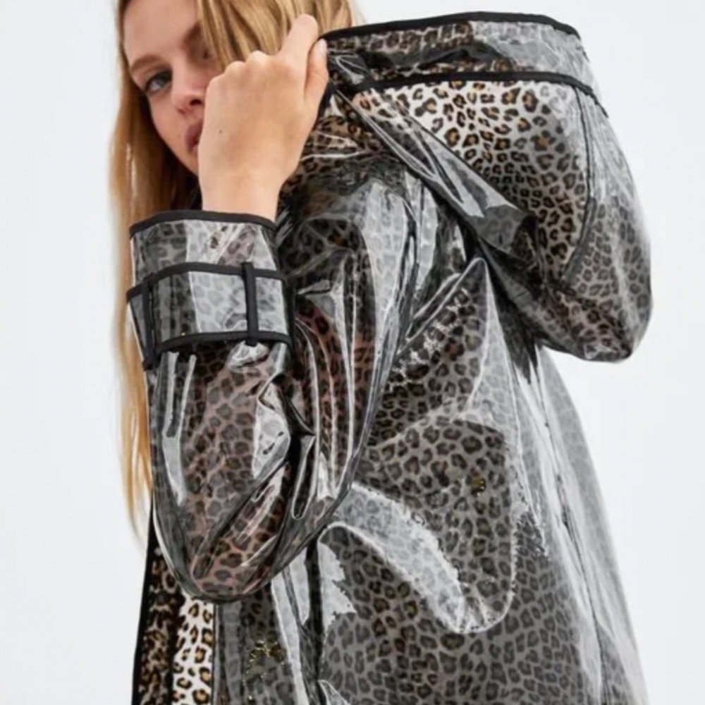 Zara Animal Print Rain Coat Small/Medium